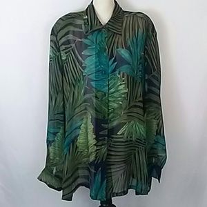 Avenue Nude Sheer Jungle Print Blouse